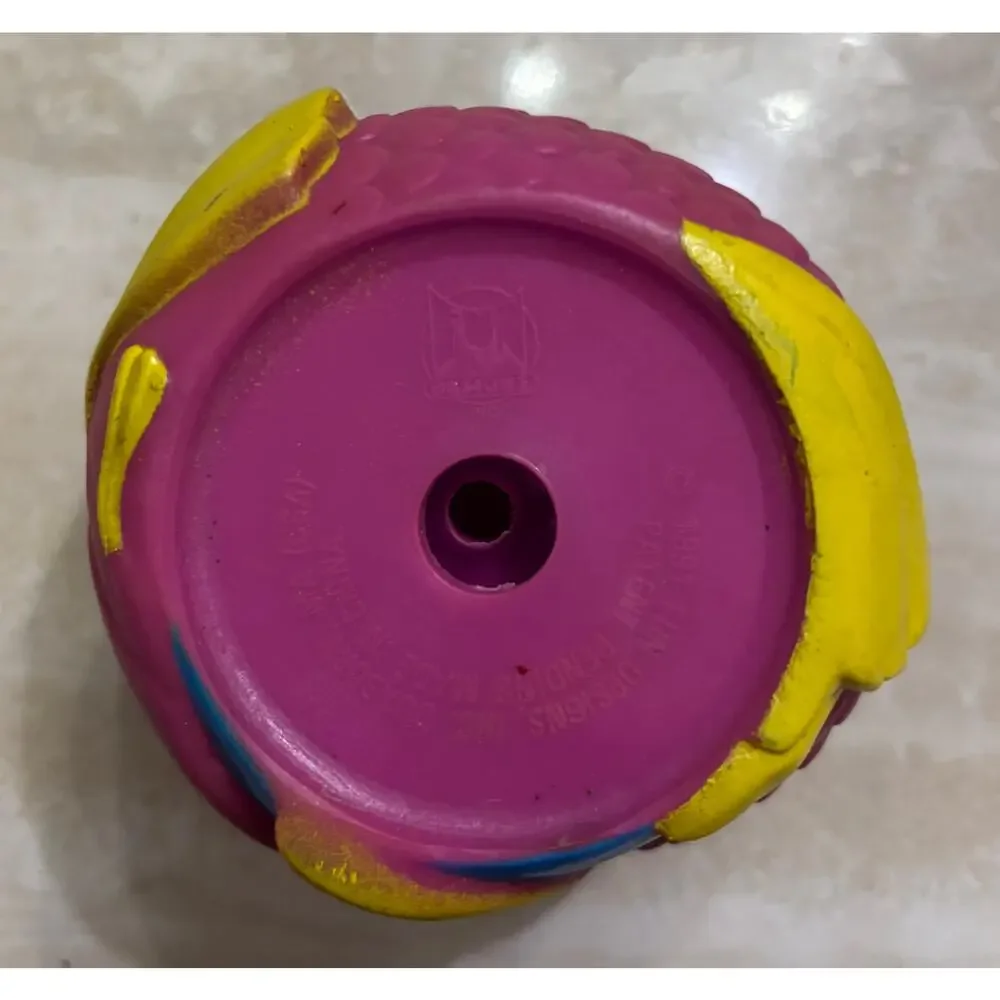 Vintage TGI Friday's Restaurant Rubber Drink Koozie TGIF Pink Yellow Blue Fish